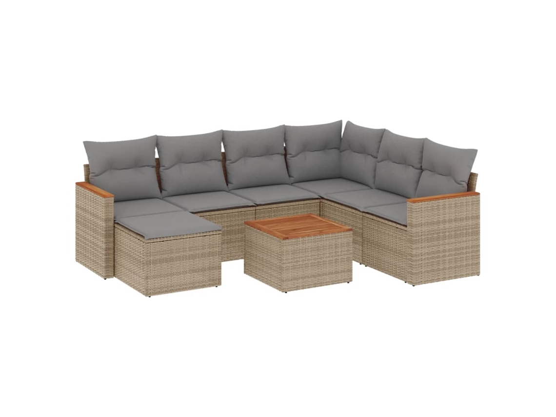 Garden Sofa Set, Garden Sofa Sets Vidaxl Bege Rattan / Vime (n/a)