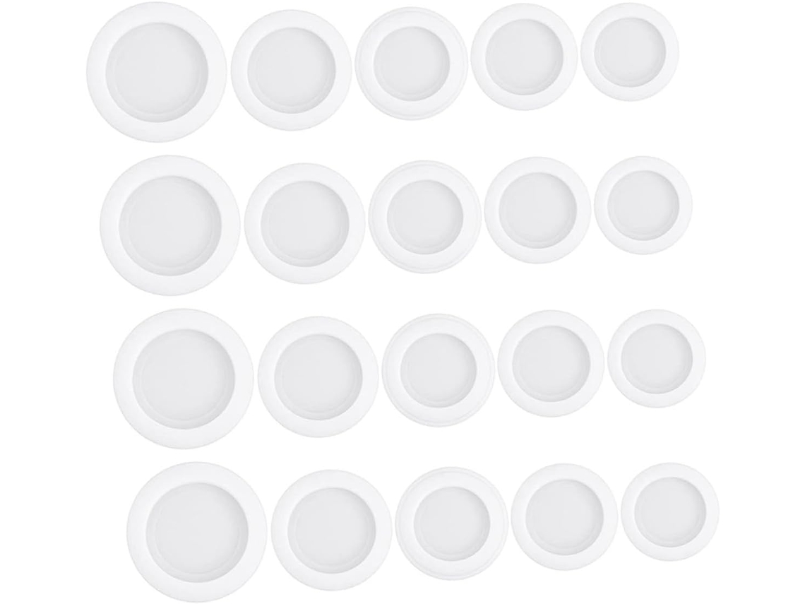 20 Tampões De Plástico Branco, Vários Tamanhos, Fácil Instalação Para Tapar Buracos Em Cofrinhos E Bonecas De Gesso