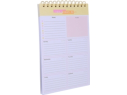 Bloc-notes En Papier Et Fer De Planification Hebdomadaire Agenda Non Daté Jaune, Suivi Des Tâches