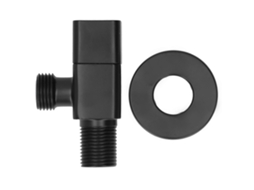 Válvula De Ângulo G1/2 Misturador Válvula De Parada De Água Banheiro Vaso Sanitário Lavatório Acessórios Preto Aquaforge