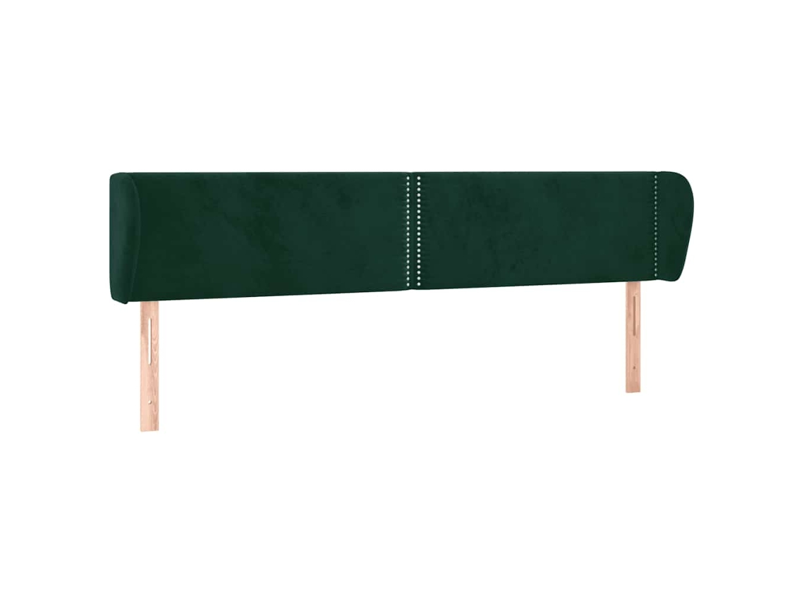 Cabeceira C/ Abas Veludo Verde Escuro MAISON EXCLUSIVE (203x23x78 cm)
