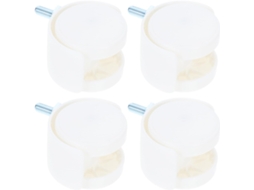 Conjunto De 4 Rodízios Plástico 1,5 Polegadas Para Móveis, Sem