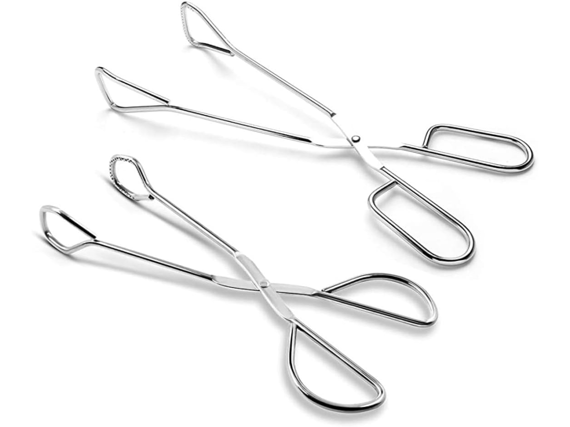 Pinças Para Churrasco Em Aço Inoxidável, Pinças Para Alimentos, Para Churrasco A Carvão, Conjunto De 2 Peças