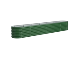 Vaso de jardim VIDAXL Verde Aço (260x40x36 cm)