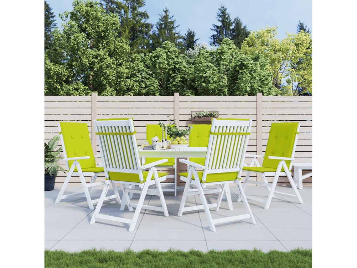Vidaxl Almofadões Cadeiras Altas De Jardim 6pcs Tecido Verde Brilhante