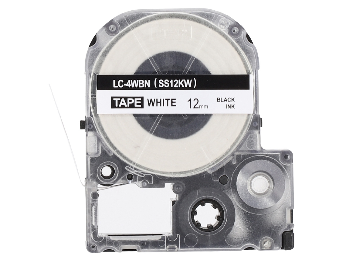 Cinta Etiqueta Para Impressoras King Jim/epson 12mm Preto Sobre Branco Suministro De Escritório