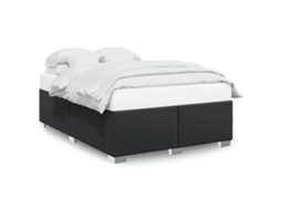 Bed Frame, Bed Frames Vidaxl Preto Couro Artificial (140 X 190 Cm)