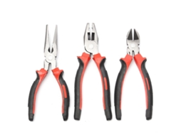 Conjunto de 3 Alicates de Corte Reforçados, Bico Longo, 8 Polegadas, Uso Geral