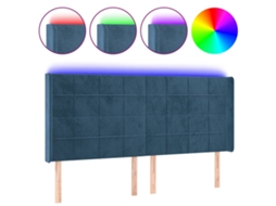 Led Headboard, Led Headboards Vidaxl Azul Veludo (203 X 16 X 118/128 Cm)
