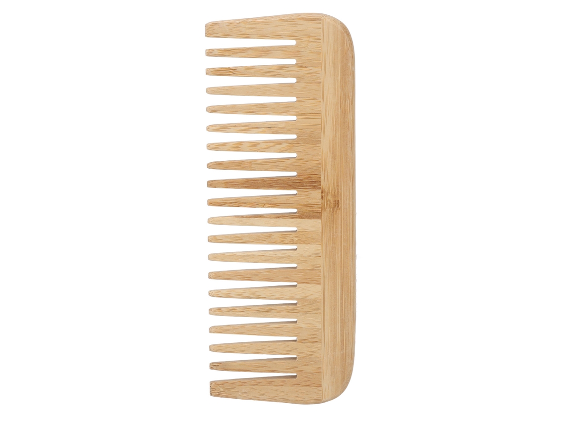 Pente de bambu portátil, seguro e ecológico, com dentes largos (2026), estrutura flexível, ideal para cabelos molhados, uso doméstico e viagens.