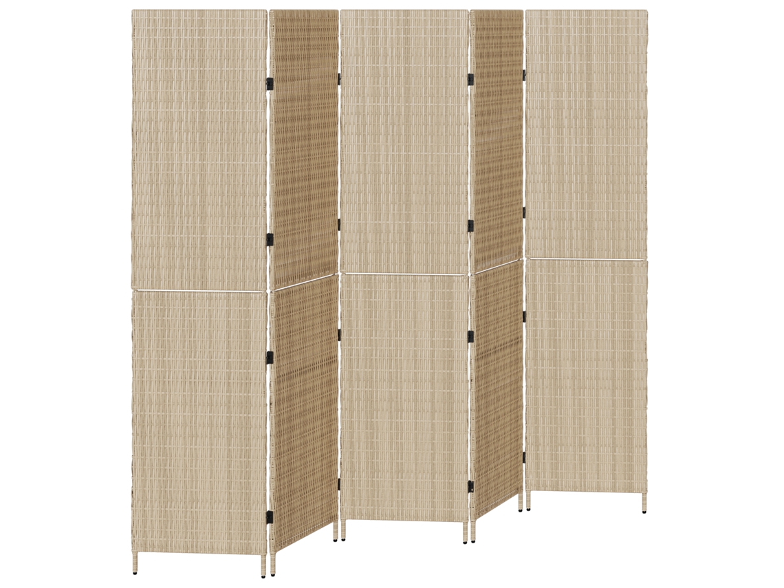 Conjunto 1 Divisor De Ambiente Vidaxl Bege Vime Pe (242 X 180 Cm)