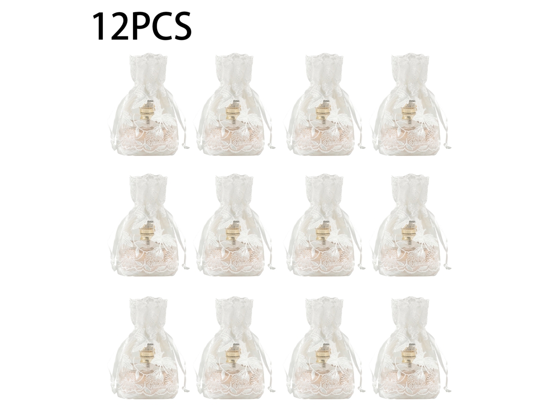 Saco de veludo com 12 folhas de maple brancas para joias e presentes LAXISCREED