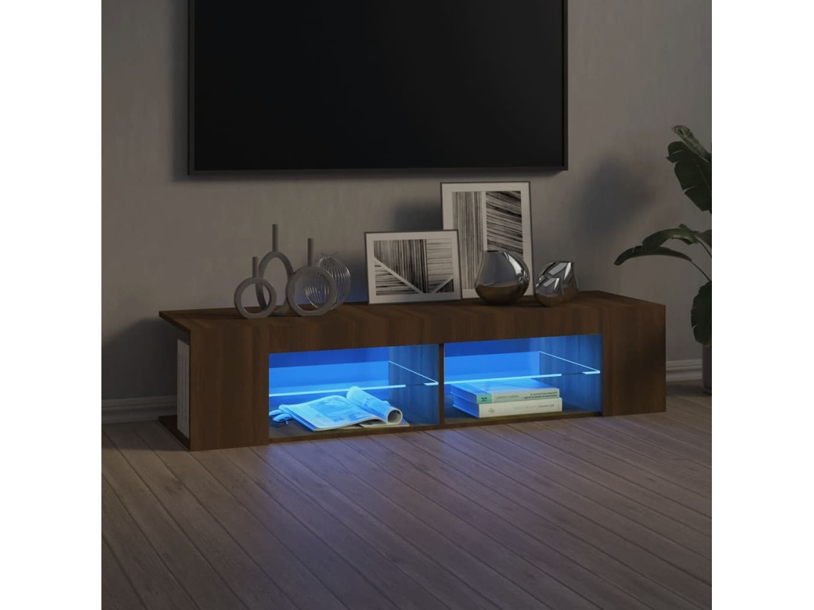 Vidaxl Móvel de Tv com Luzes Led 135x39x30 Cm Cor Carvalho Castanho