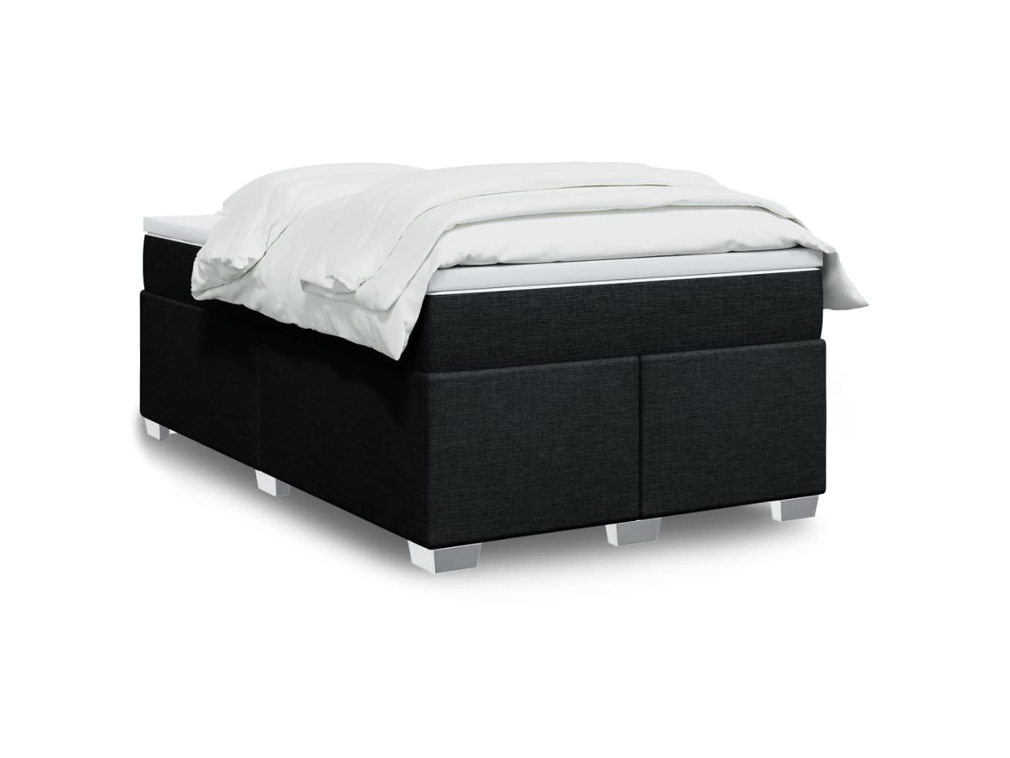 Vidaxl Cama Boxspring Com Colchão 120x190 Cm Tecido Preto