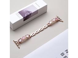 Bracelete Para Apple Watch 42/41/40/38mm - Metal Com Formato De Coração Concha Rosa Estelar