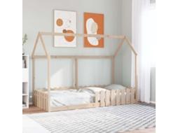 Vidaxl Cama Infantil Formato Casa 90x190 Cm Madeira De Pinho Maciça