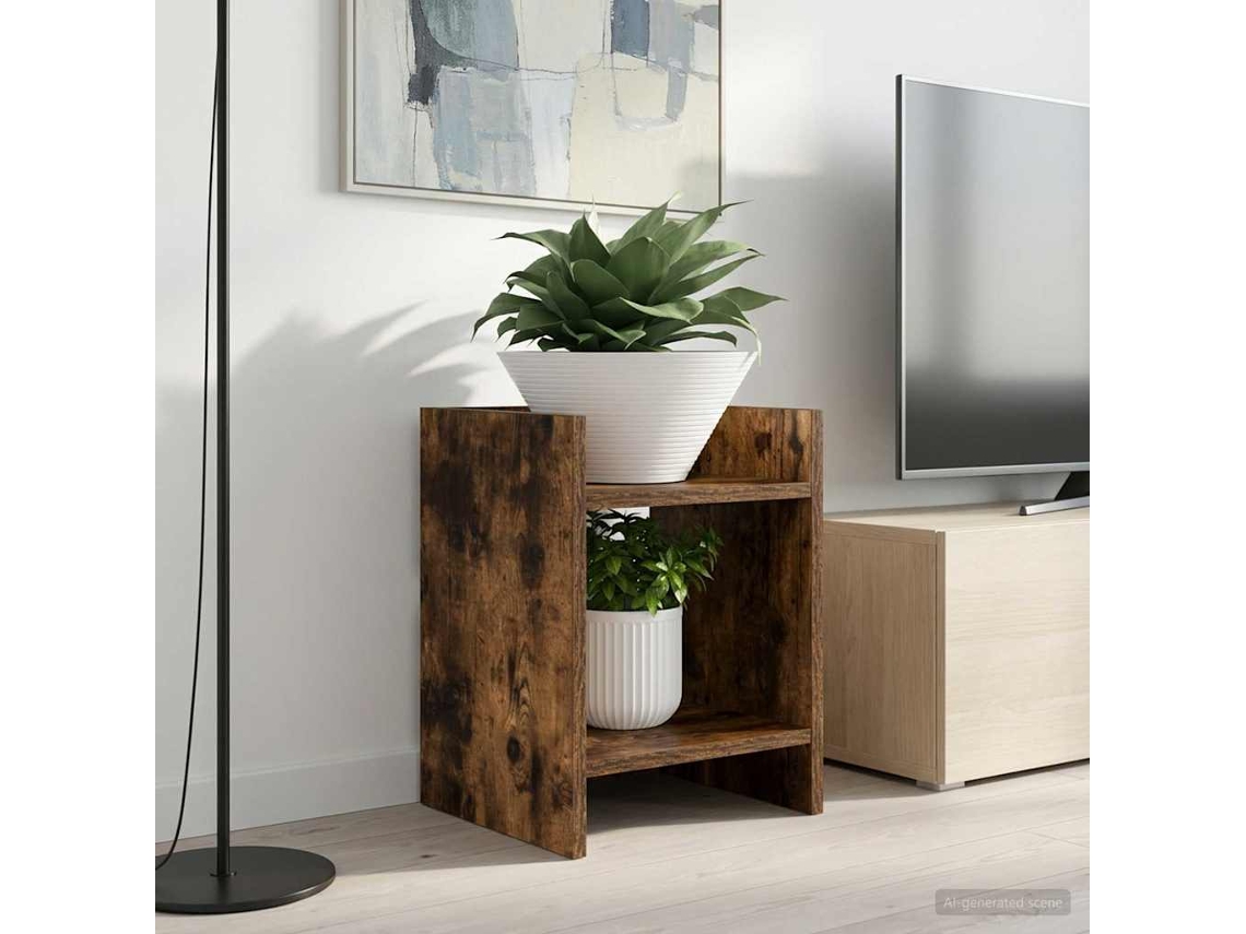 Vidaxl Suporte Para Plantas Carvalho Fumado 30 X 30 X 40 Cm