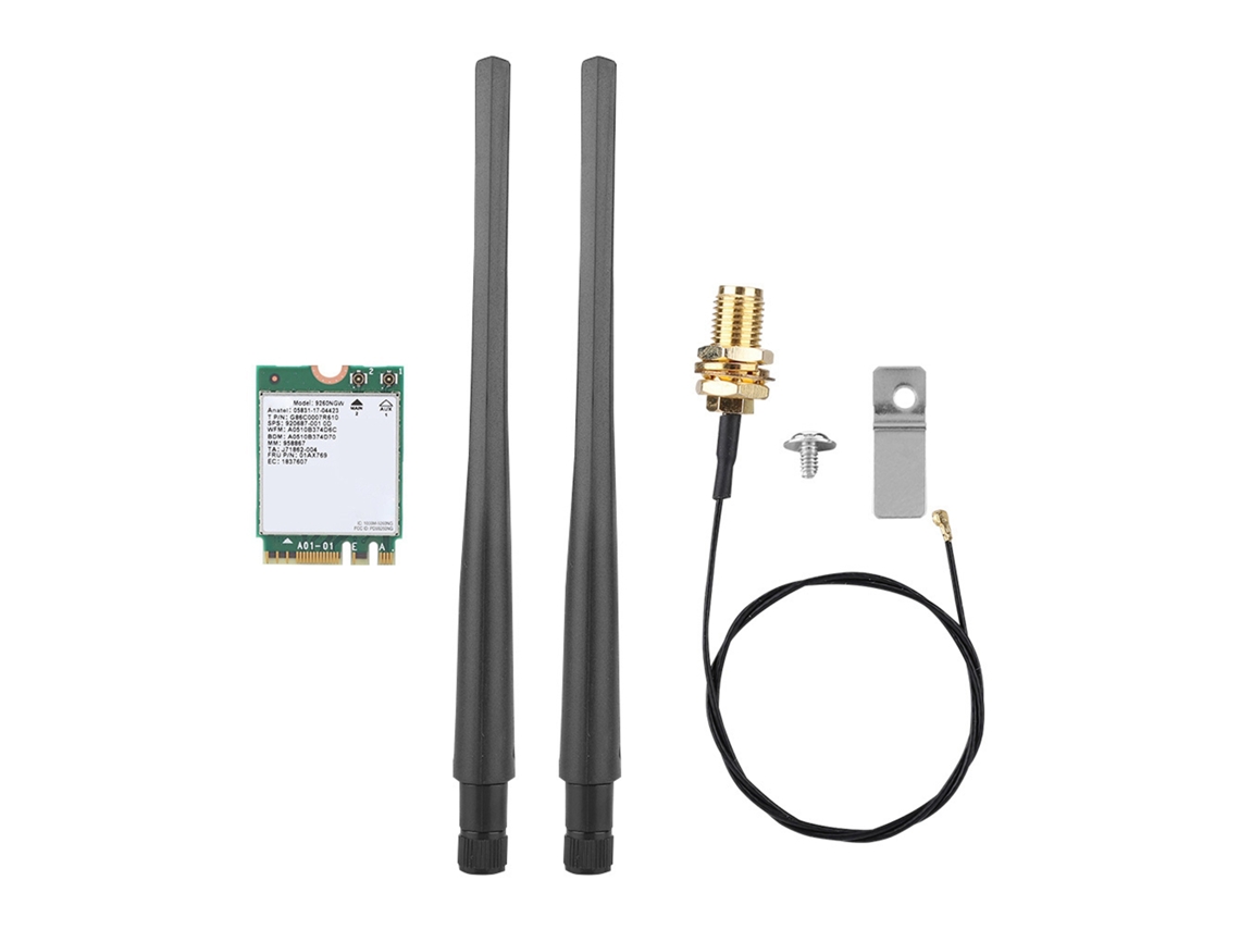 Placa De Rede Bluetooth 5.0 De Banda Dupla Intel 9260ngw Com 2 Antenas De 5dbi Para Samsung