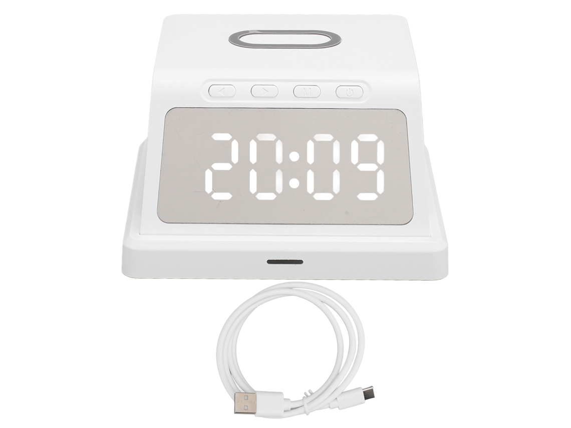 Carregador Sem Fio EOOCOO com 15W, relógio digital e alarme