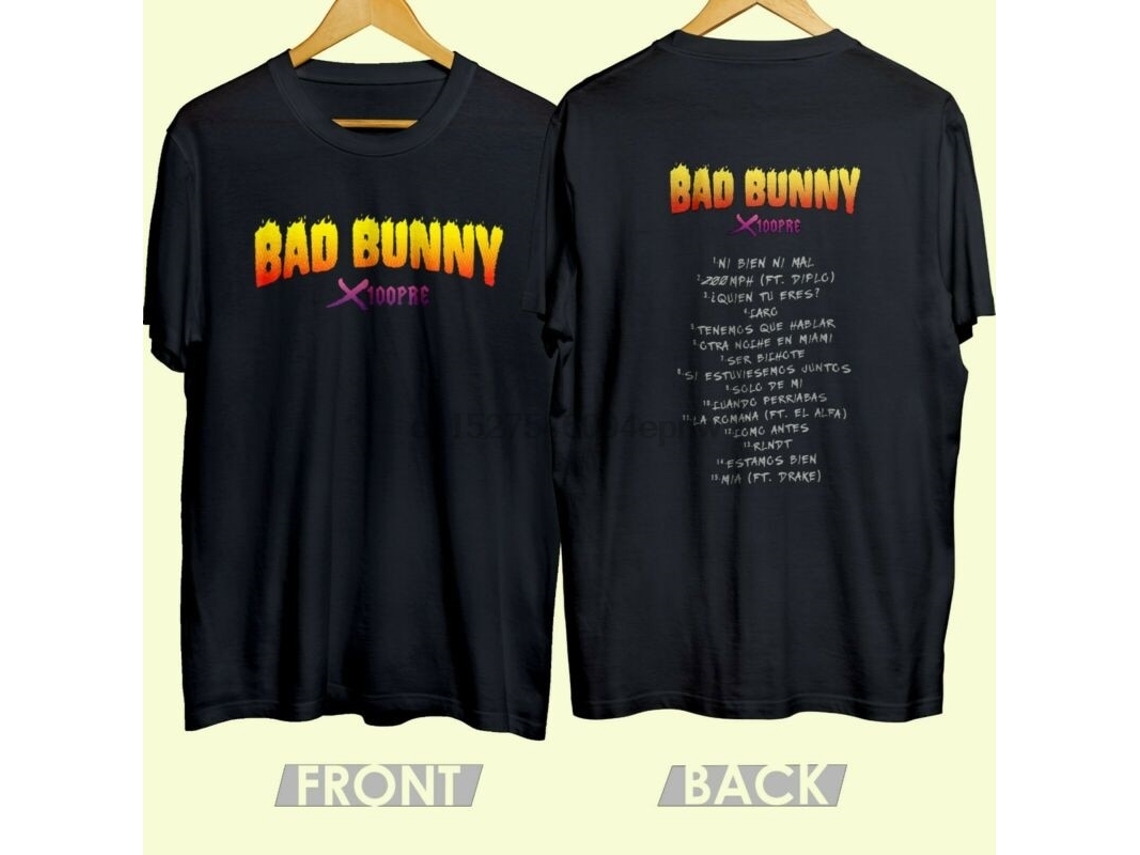 Rockinstone Bad Bunny - Bad Bunny X100pre Tour Double-side Printed T-shirt(m)
