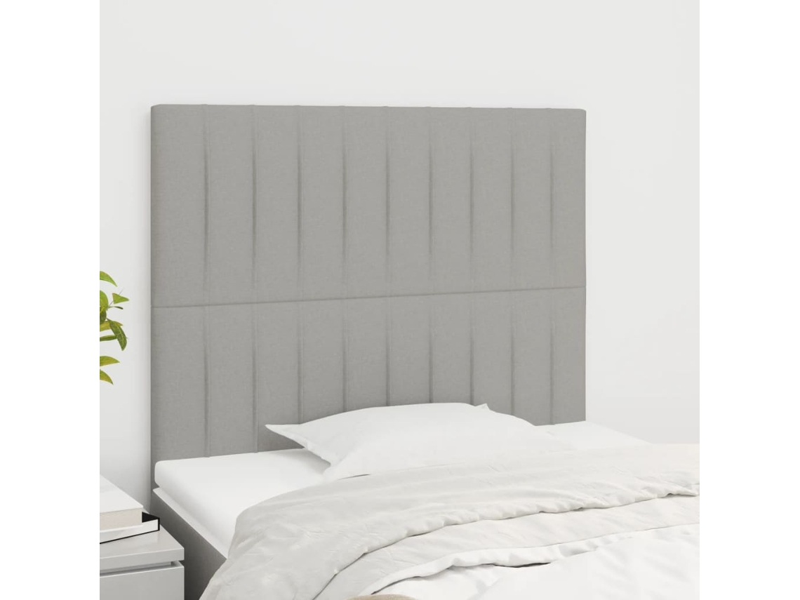 Vidaxl Cabeceira Cinza Claro 90x5x118/128 Cm Tecido