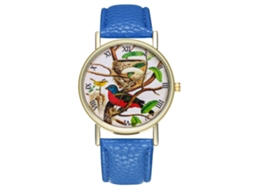 Reloj Casual De Moda Unisex Con Cuerda De Cuero Azul Oscuro De Zhoulianfa