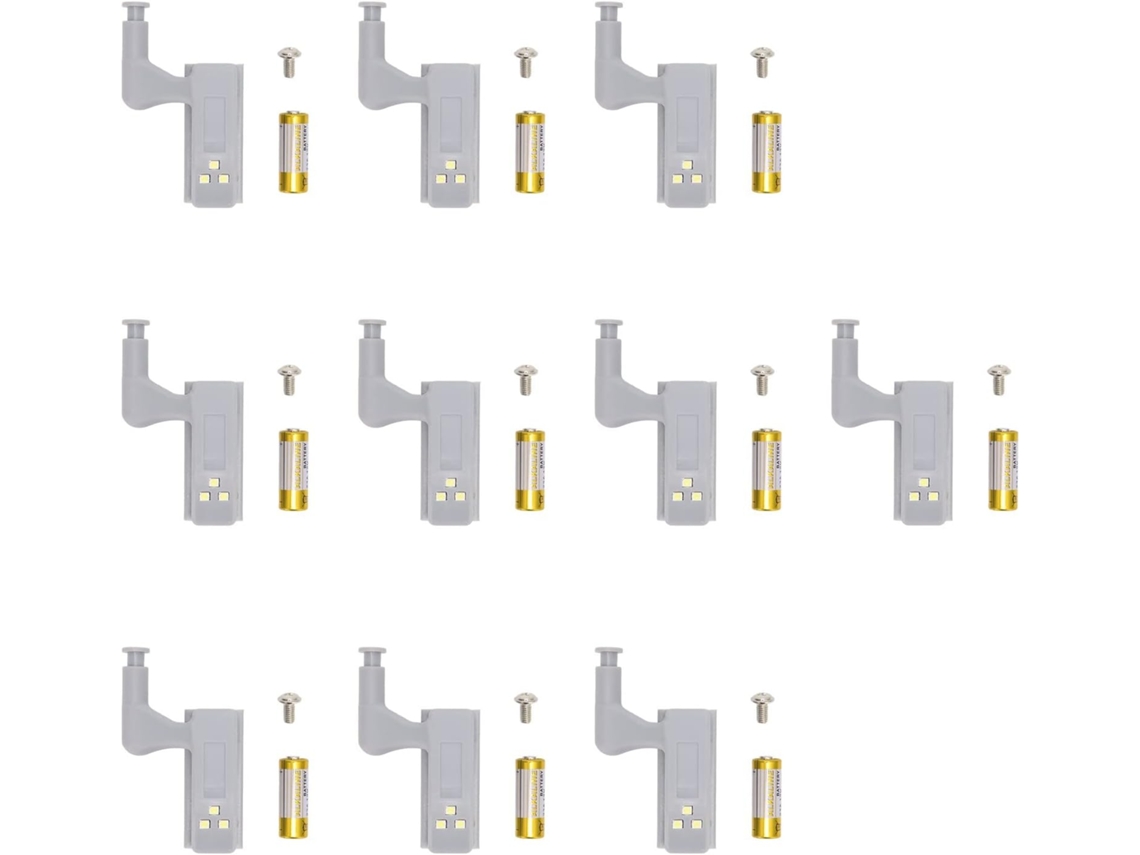 Conjunto De 10 Luzes De Led Com Sensor De Dobradiça, Cada Uma Com 3 Leds, Ideais Para Armários E Por Gokoco