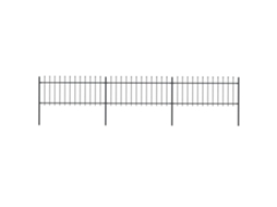 Cerca Jardim Com Topo Em Lanã§as 5,1x0,8 M Aã§o Preto DKD HOME DECOR