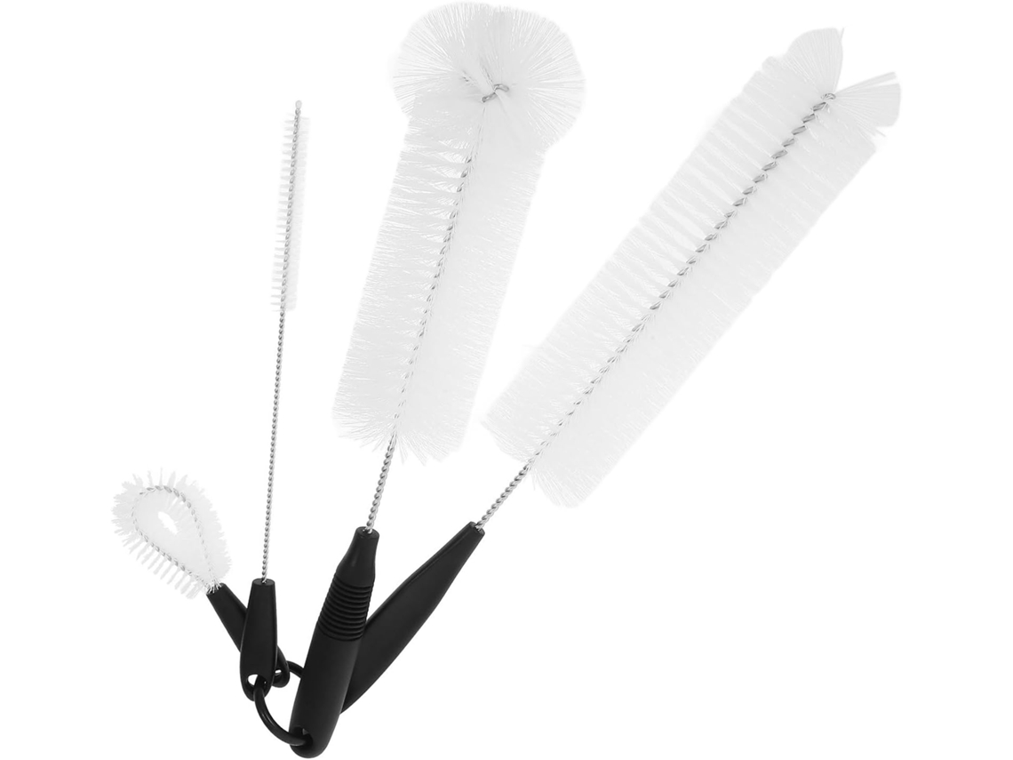 Escova De Limpeza Para Garrafas E Copos Housoutil Com Cabo Longo, 4 Peças Em Nylon E Aço Inoxidável 304, Design