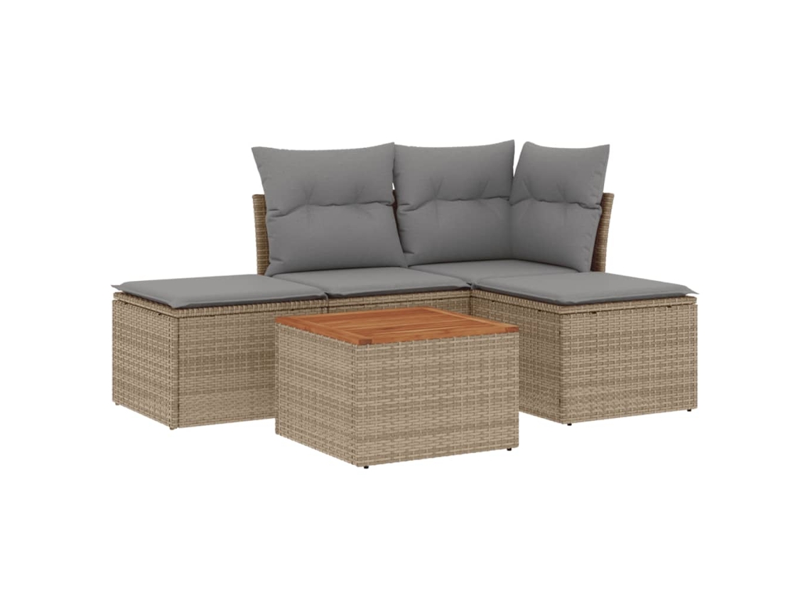 Garden Sofa Set, Garden Sofa Sets Vidaxl Bege Rattan / Vime (n/a)