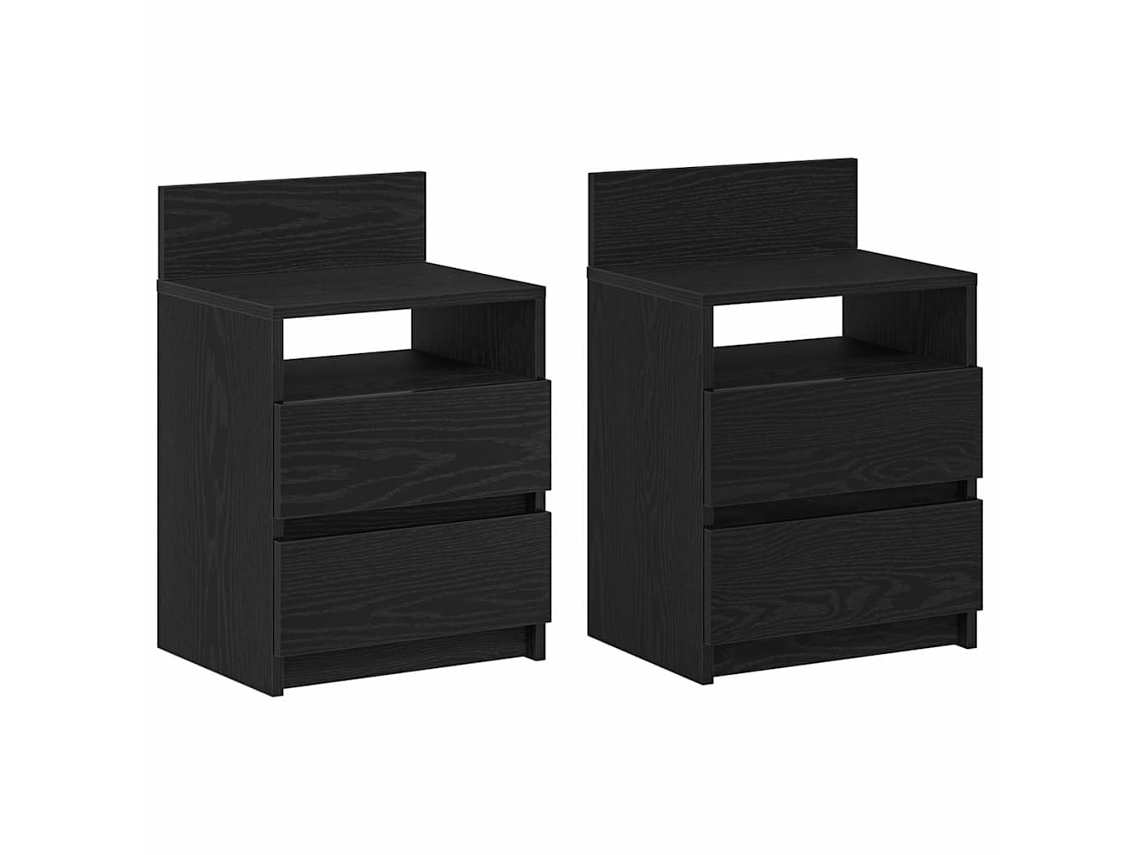 Mesas de Cabeceira 2 Pcs com 2 Gavetas 40x33x60 Cm Preto MAISON EXCLUSIVE