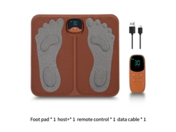 Almofada De Massagem Ems Para Pés Com Controle Remoto Acupressura E Amassamento Profundo, Recarregável E Portátil Tecido Condutor Preto Sfushos