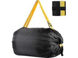 Sacolas de Compras Leves, Sacola de Nylon Dobrável Preta para Praia, Ideal para Compras de Supermercado. GOKOCO