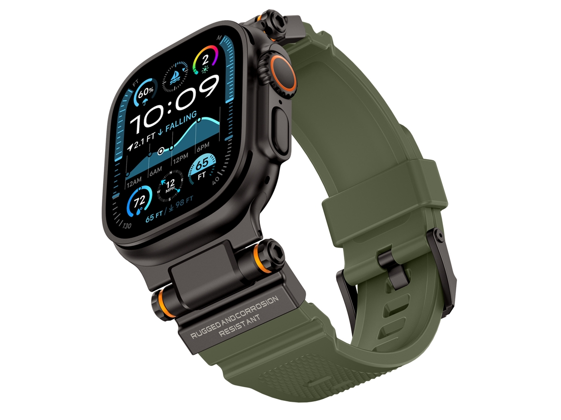 Bracelete para Apple Watch 44/45/46/49mm XIAOMOYU (preto Verde)
