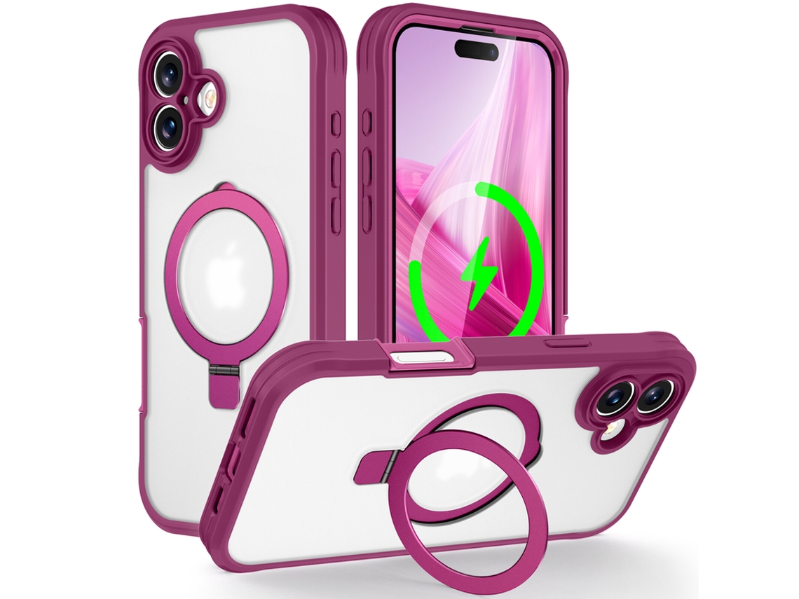 Capa Para Iphone 17 Pro Max Magnético Suporte Anel Roxo Czhhmart