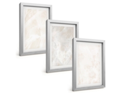 Composição De Quadros Estrutura De Mármore Elegante Espelharte (3 Peças 20x30 Cm)