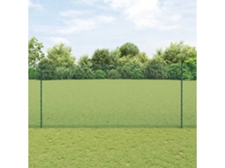Vidaxl Cerca De Arame Soldado Com Postes 50 X 1,4 M Verde Malha