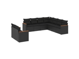 Garden Sofa Set, Garden Sofa Sets Vidaxl Preto Rattan / Vime (n/a)