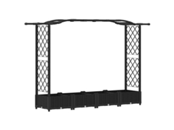 Vidaxl Cama Elevada Com Treliça E Telhado Preto 207 X 40 X 126 Cm Pp