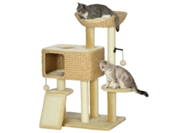 Árvore Para Bege Gatos, 1 Caverna Canteira, Superfície Deitar, Rampa, 60 Cm X 40 98 Natural +