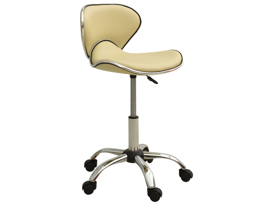 Vidaxl Cadeira De Escritório Couro Artificial Cor Creme