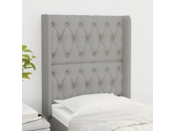 Cabecero con Alas de Tela 83x16x118/128cm Gris Claro