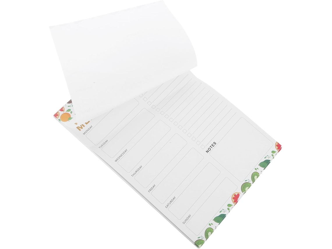 Planificador De Repas Hebdomadaire 60 Folhas Destacáveis Em Papel Offset Dupla Face Magnétique Blanc Para