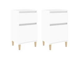 Bedside Cabinet, Bedside Cabinets Vidaxl Branco Madeira Processada (n/a)