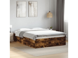 Estrutura de Cama MAISON EXCLUSIVE Derivados de Madeira Carvalho Fumado (120x190 cm)