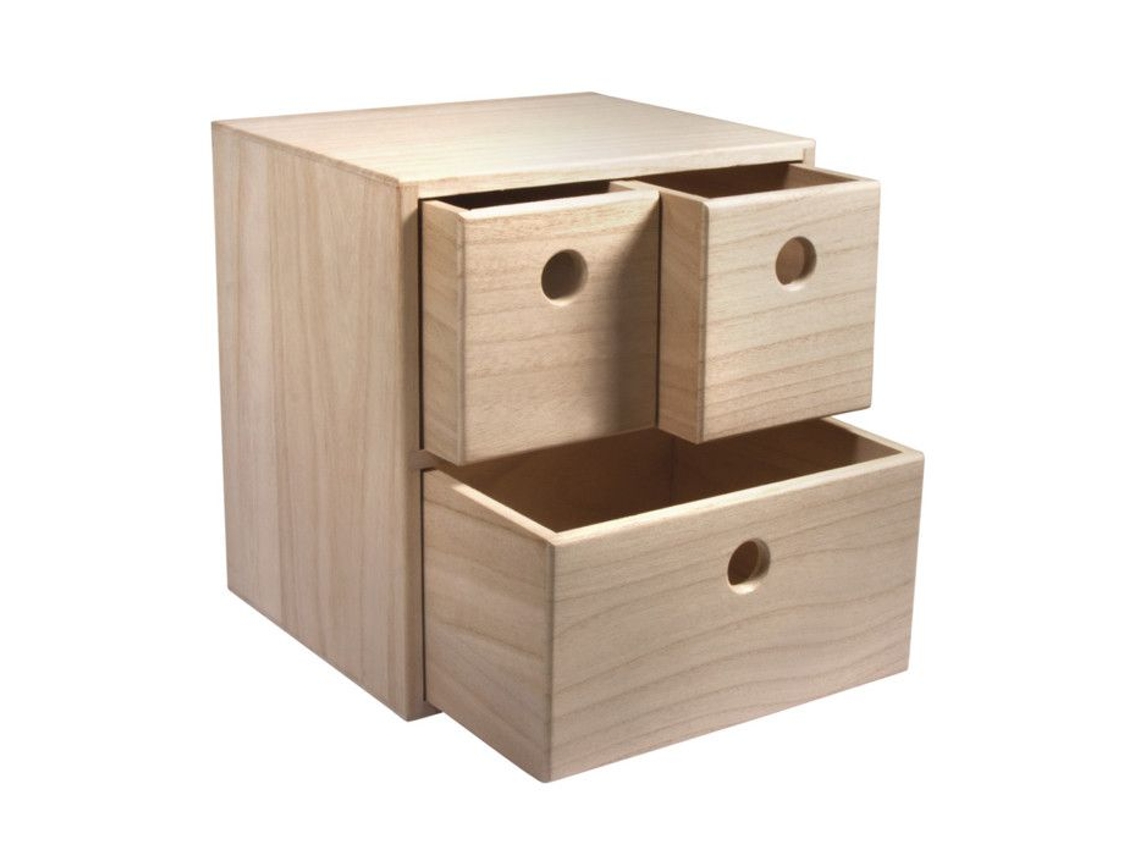 Commode De Madeira Com 3 Gavetas 21x18x23 Cm Rayher