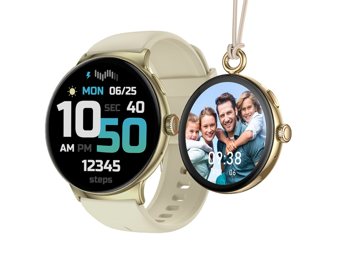 Relógio Inteligente La99 Bluetooth Chamada Pingente Relógio Esportivo Pedômetro Frequência Cardíaca Pulseira Dourada GODTVAGT