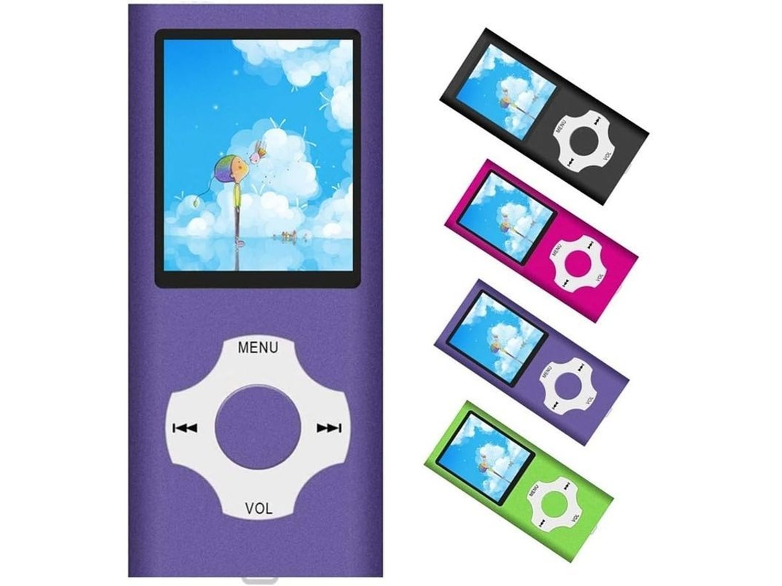 Yuru reprodutor de Música Portátil Mp3/mp4 com Cartão Tf de 32gb, Suporta Vídeo, Gravador de Voz e Rádio Fm