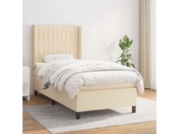 Vidaxl Cama Com Molas/colchão 80x200 Cm Tecido Cor Crème