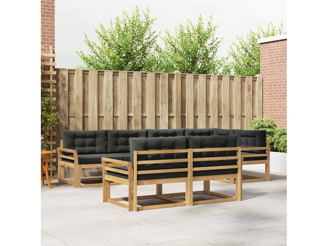 Vidaxl Conjunto De Sofás Para Exterior 6 Pcs Branco E Antracite